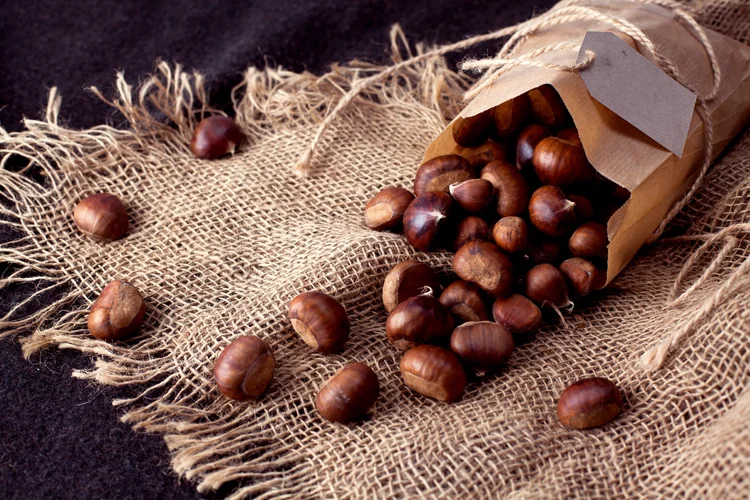 Jedlé kaštany na svátečním stole