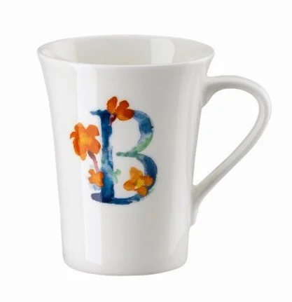 Hrnček v darčekovom balení Kvetinová abeceda , písmeno B, kvetina Begónia, 400 ml