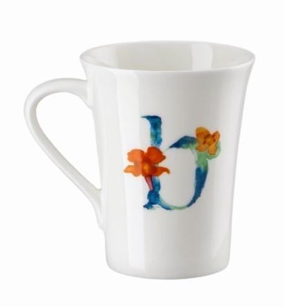 Hrnček v darčekovom balení Kvetinová abeceda , písmeno B, kvetina Begónia, 400 ml