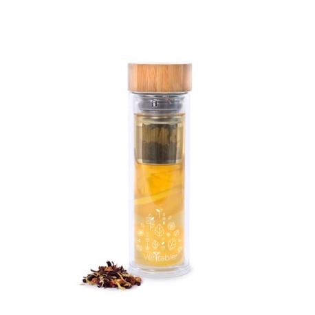 Sklenená fľaša so sitkom na čaj , 0,45 l