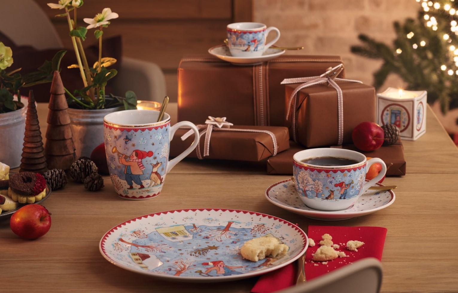 Vianočná cappuccino šálka a podšálka, Štedrý večer, 0,22l/16cm