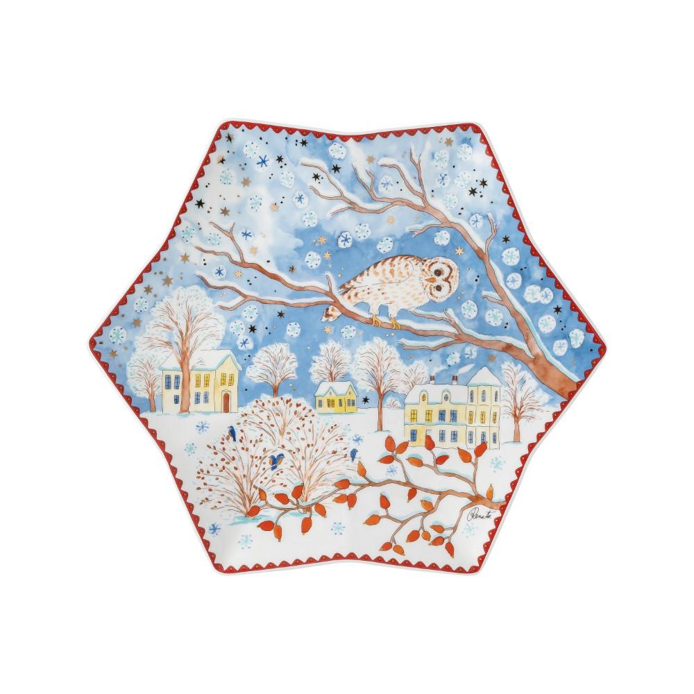 Veľký vianočný tanier v tvare hviezdy, Štedrý večer, Ø 34 cm