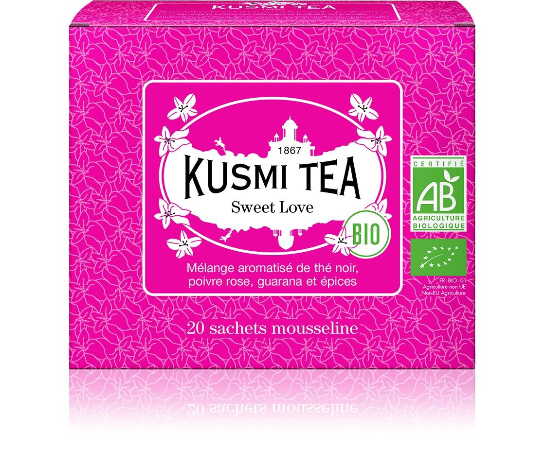 Sypaný čierny čaj Sweet Love Bio, kovová dóza 20 g