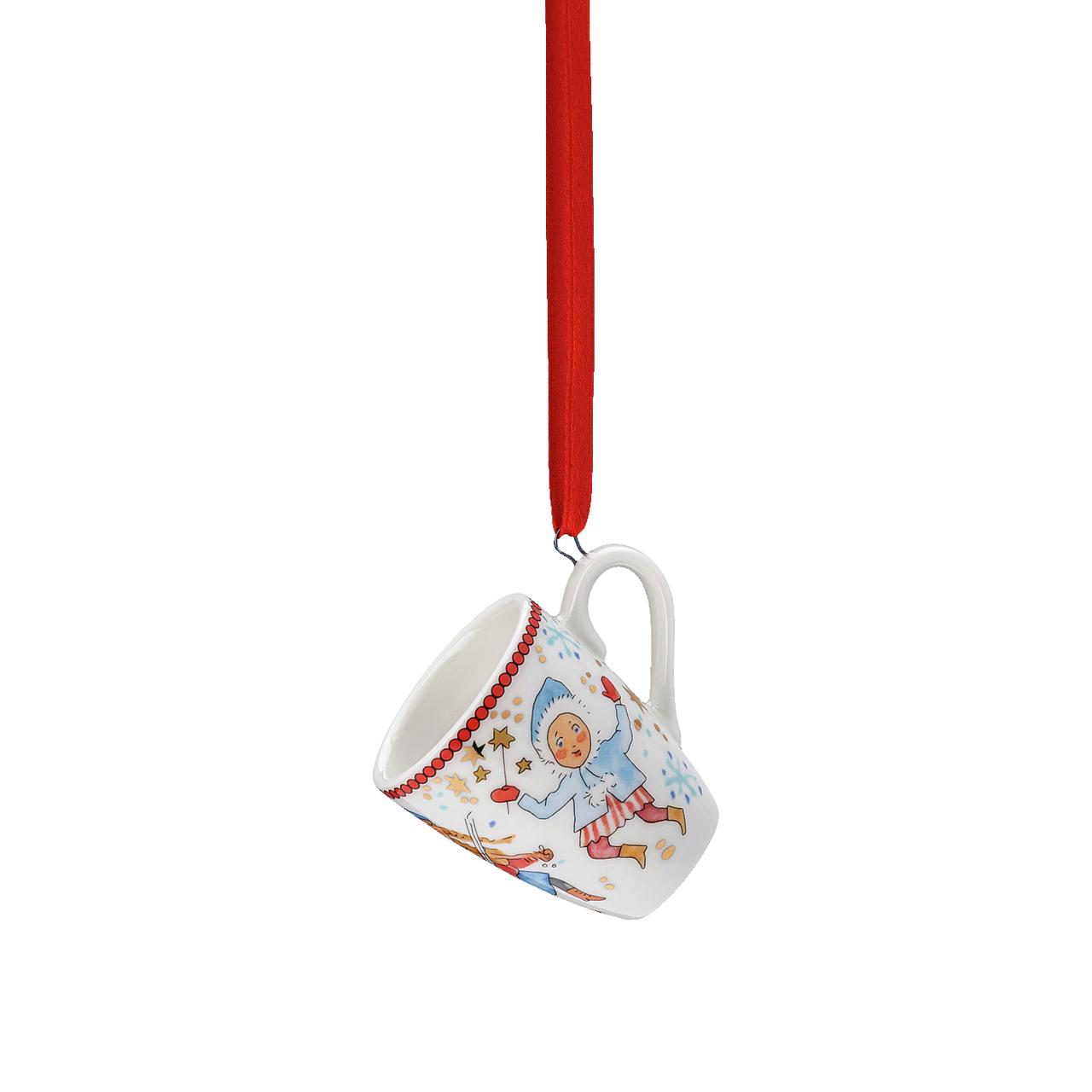 Vianočná sada 3 porcelánové mini ozdoby, Christmas Sounds, 6 cm