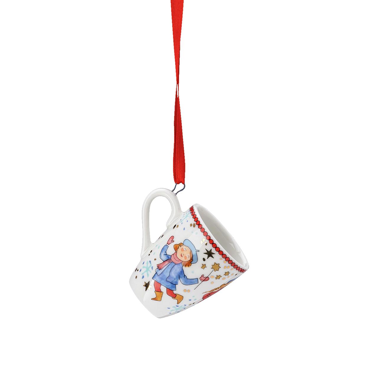 Vianočná sada 3 porcelánové mini ozdoby, Christmas Sounds, 6 cm