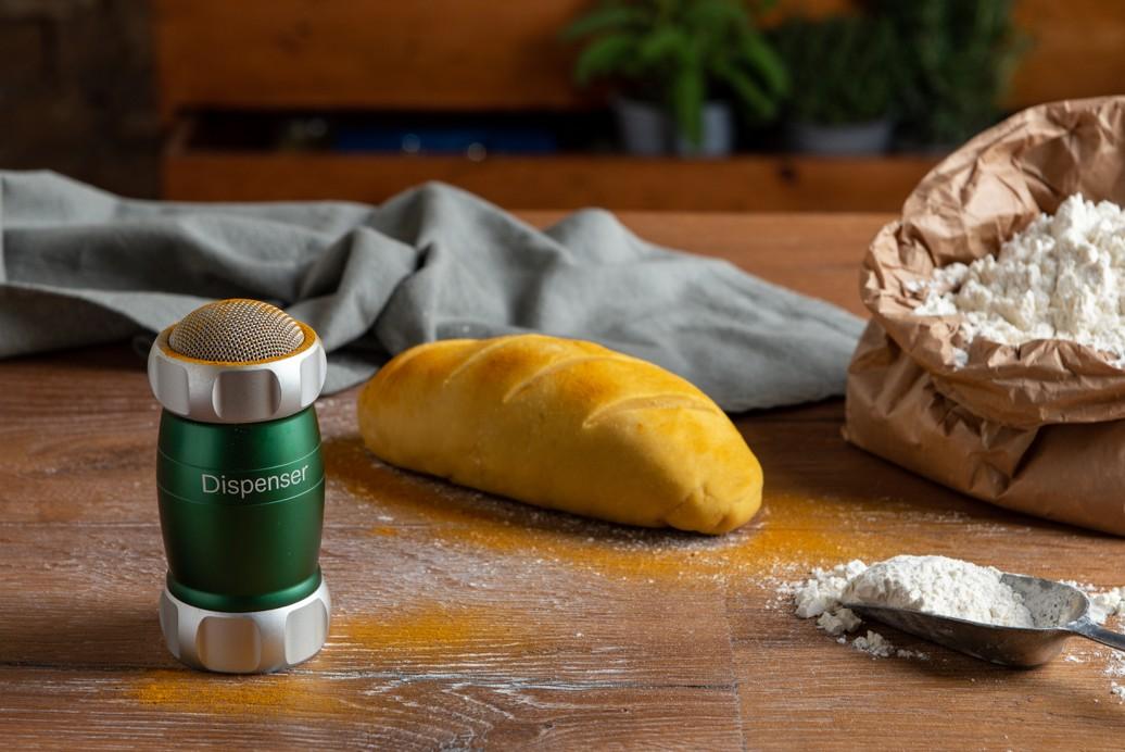 Múčenka/cukornička na práškový cukor Dispenser, 16 cm, strieborná