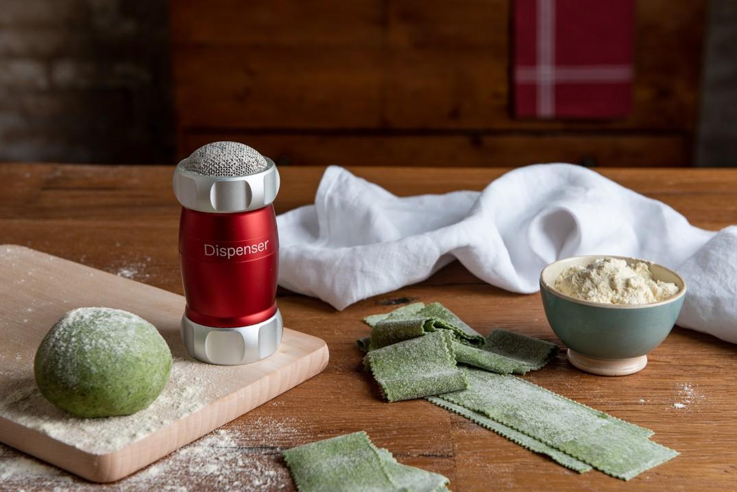 Múčenka/cukornička na práškový cukor Dispenser, 16 cm, strieborná