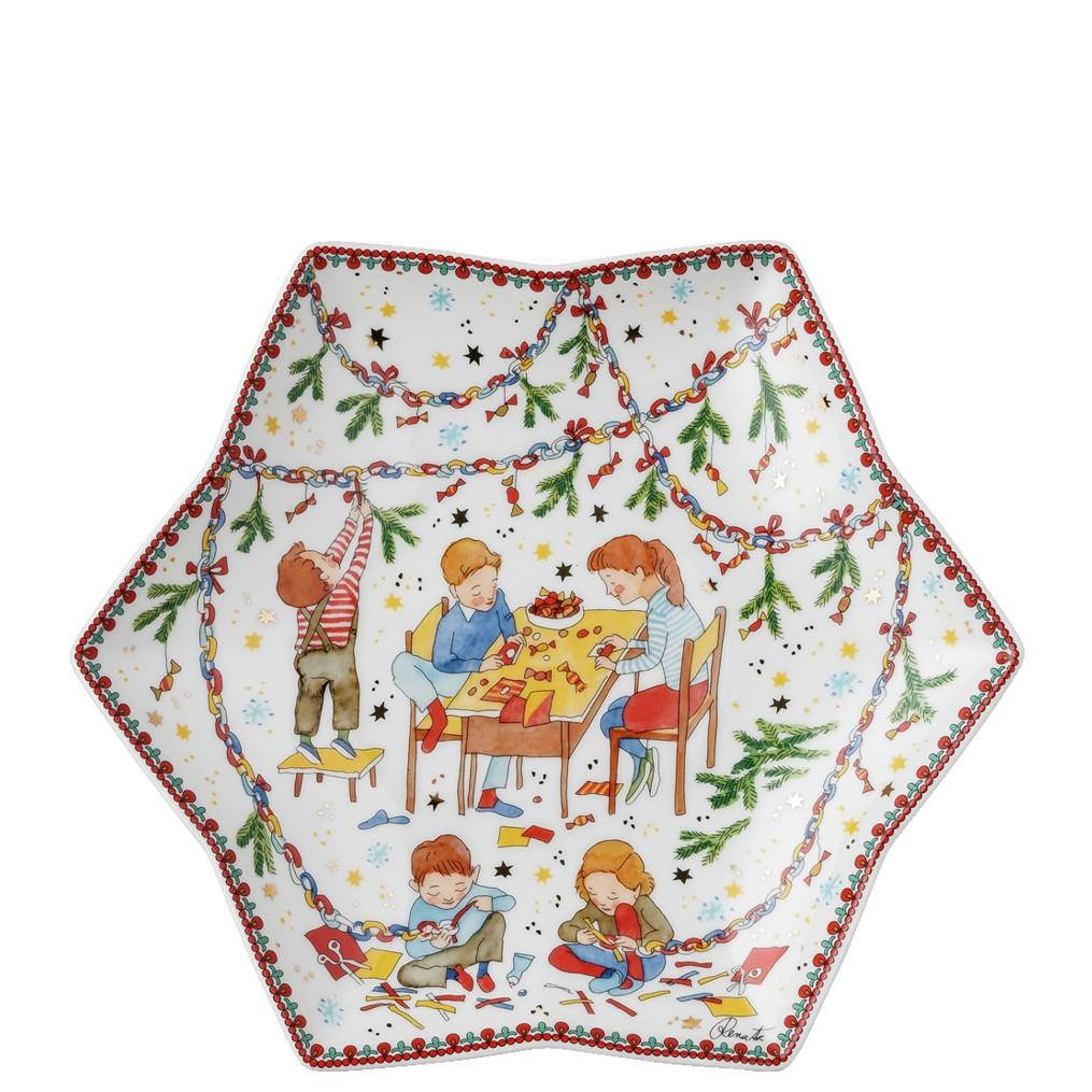 Vianočný tanier v tvare hviezdy, Vianočné svetielka, Ø 24 cm