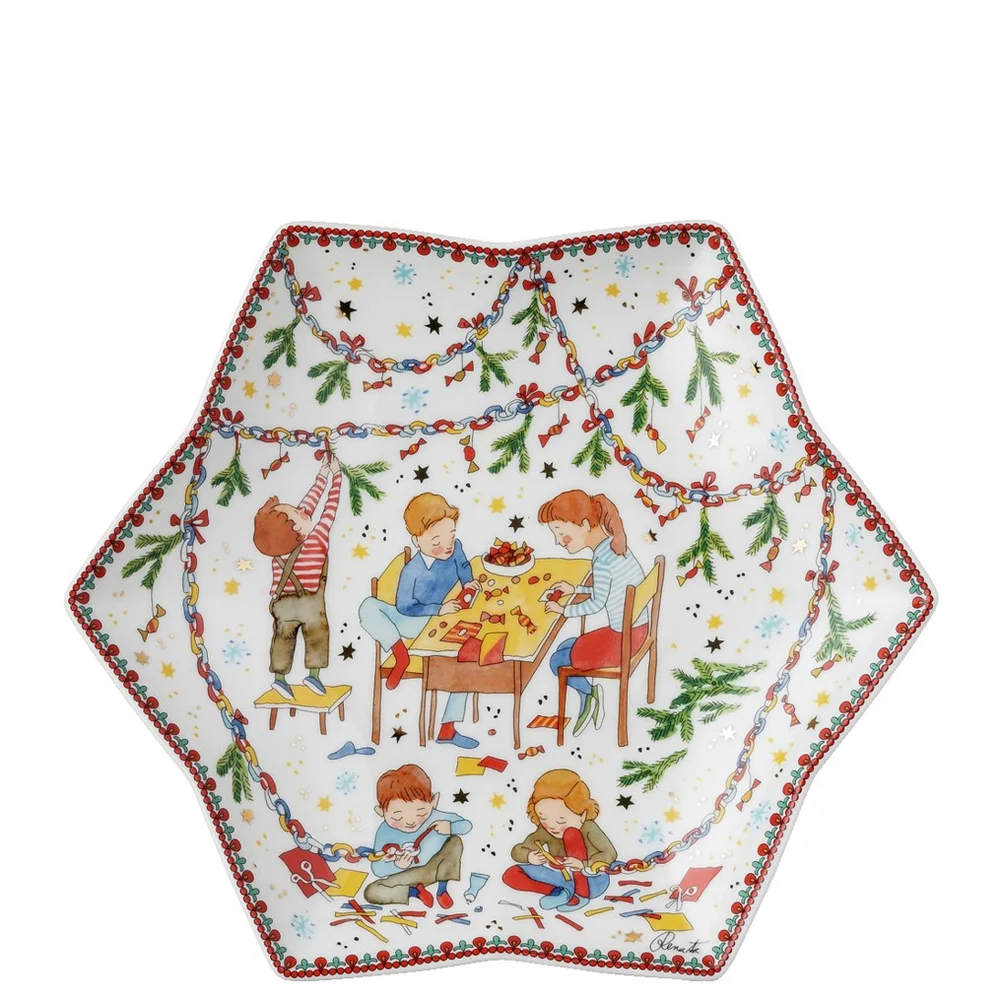 Vianočný tanier v tvare hviezdy, Vianočné svetielka, Ø 24 cm