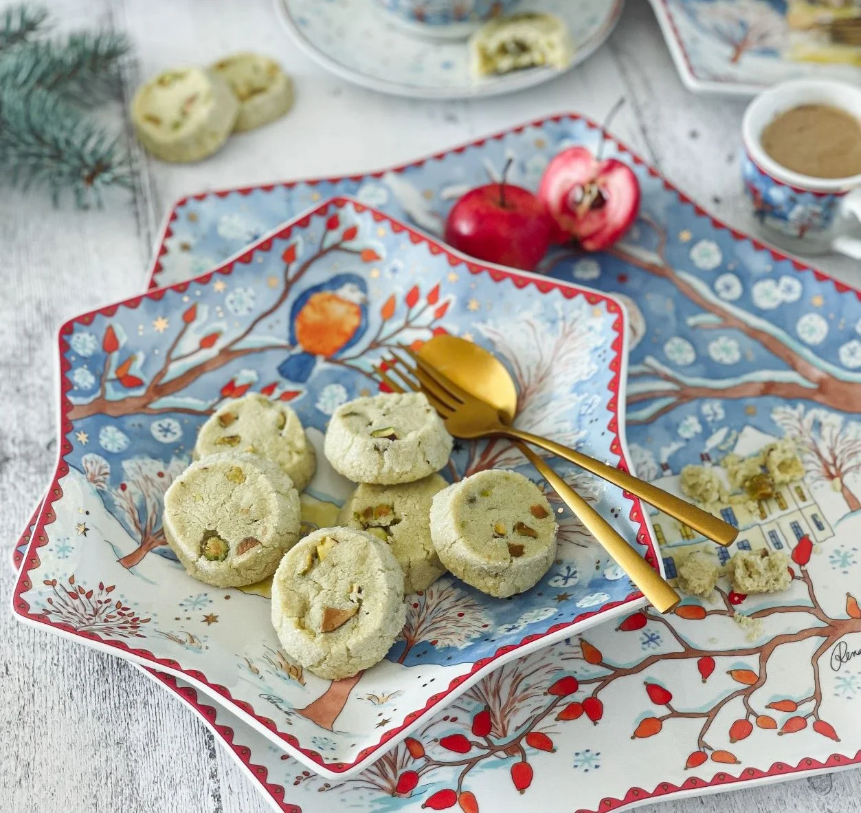 Pistáciové diamanty s citrónom