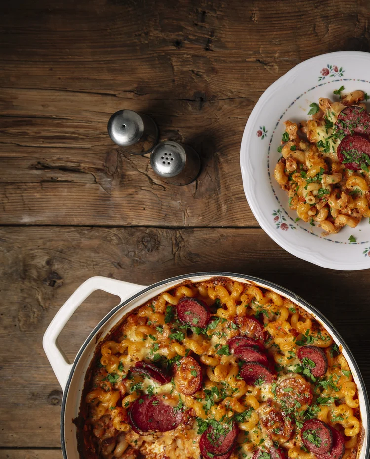 Cestoviny z jedného hrnca s paprikou, cuketou a chorizom